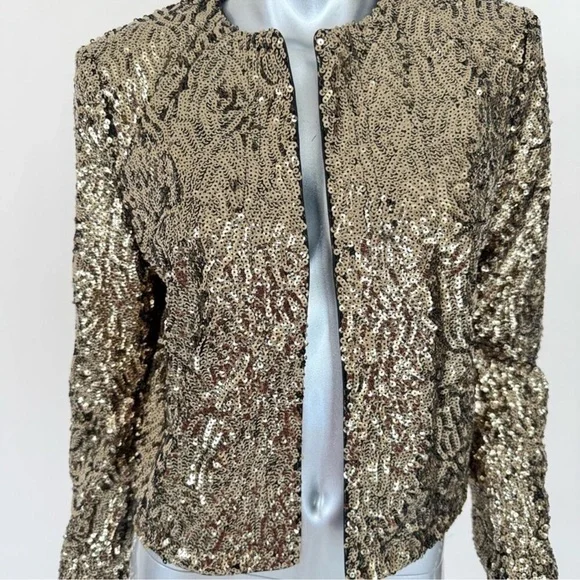 NWT! The Kooples Gold Blazer with Metallic Finish, Size 2